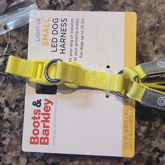 LED Rechargeable Light Up Dog Harness Small Vibrant Yellow new w tags boots & ba - Picture 4 of 9